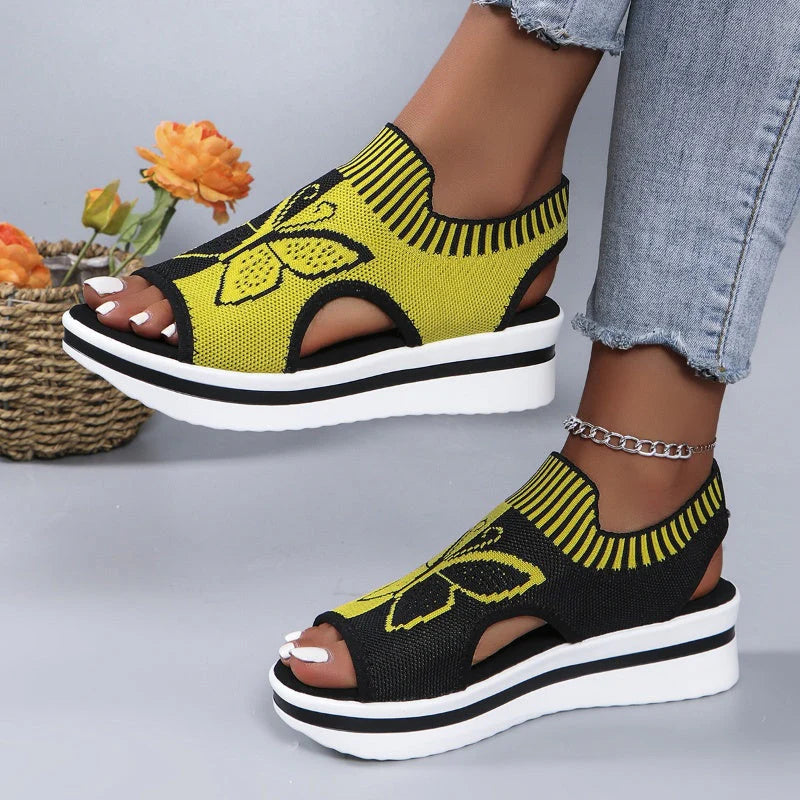 Women's Butterfly Knit Platform Sandals