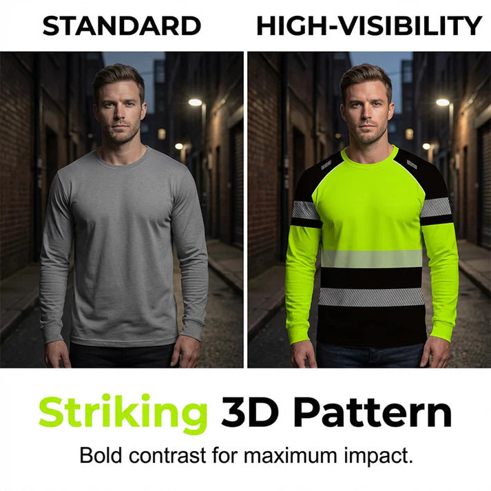 Men's Reflective Stripe Performance Long Sleeve Shirt