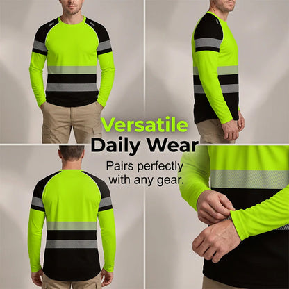Men's Reflective Stripe Performance Long Sleeve Shirt