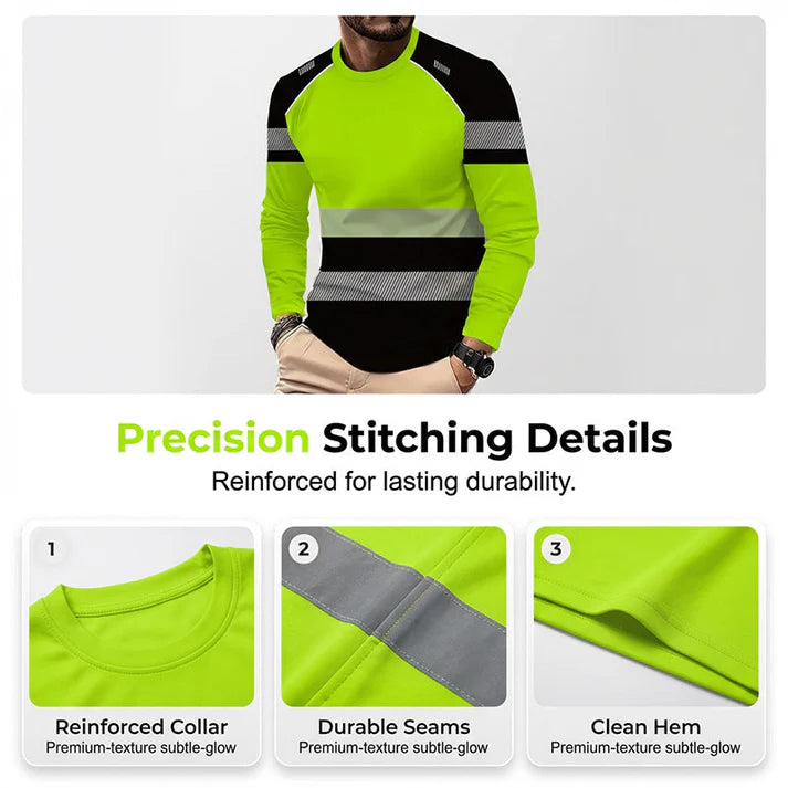 Men's Reflective Stripe Performance Long Sleeve Shirt