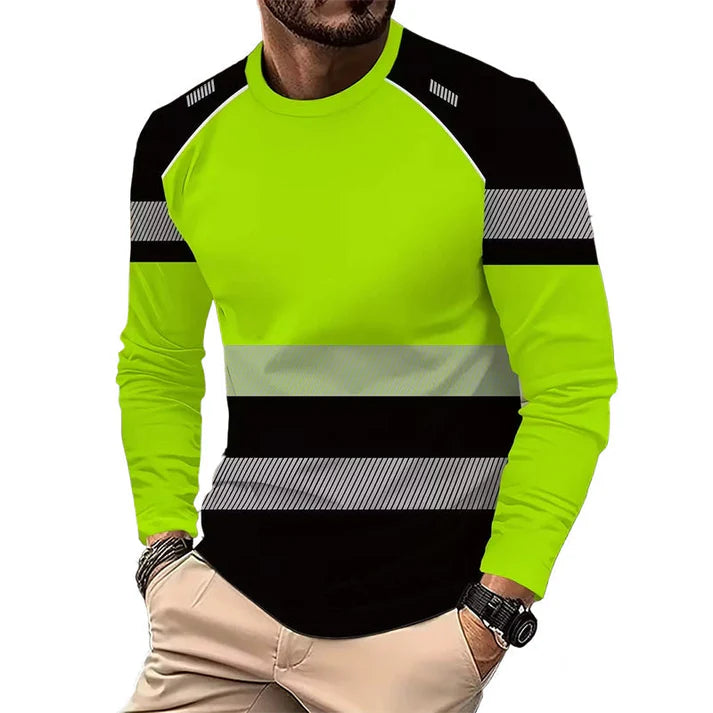 Men's Reflective Stripe Performance Long Sleeve Shirt