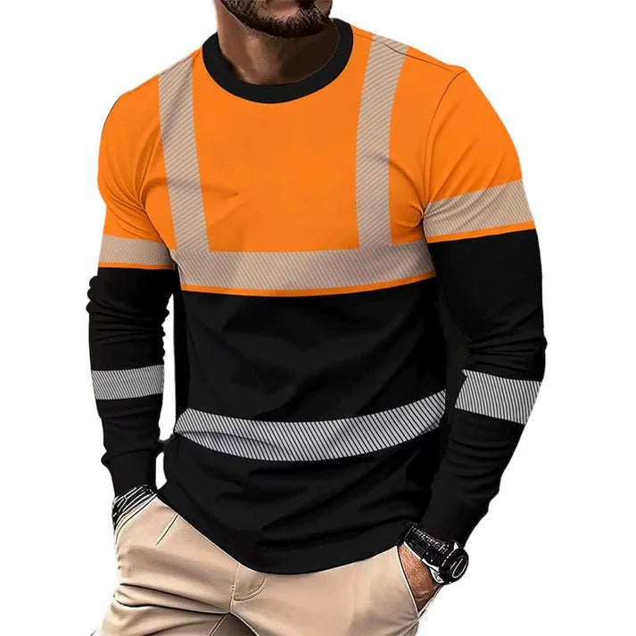 Men's Reflective Stripe Performance Long Sleeve Shirt