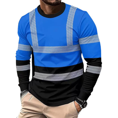 Men's Reflective Stripe Performance Long Sleeve Shirt
