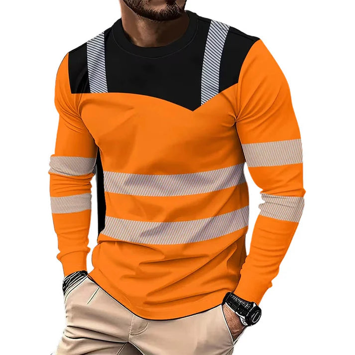 Men's Reflective Stripe Performance Long Sleeve Shirt
