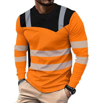 Men's Reflective Stripe Performance Long Sleeve Shirt