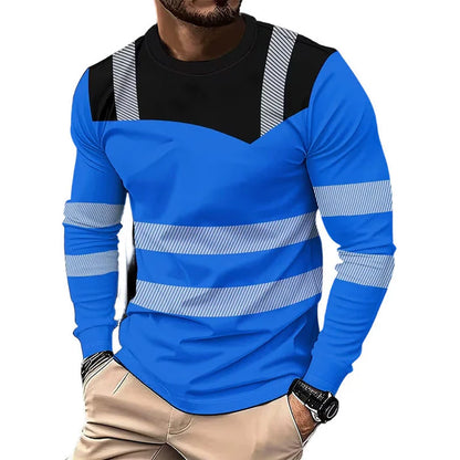 Men's Reflective Stripe Performance Long Sleeve Shirt