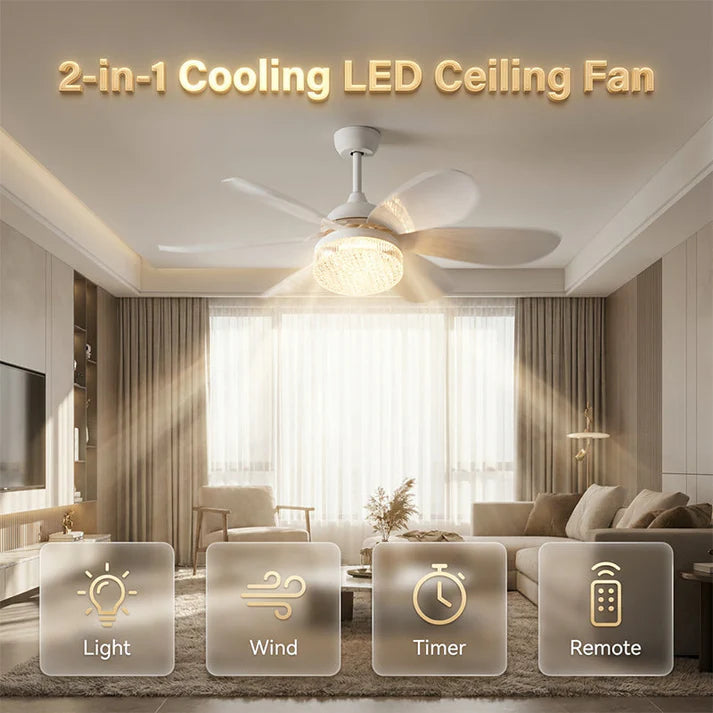2-in-1 LED Ceiling Fan with Remote Control