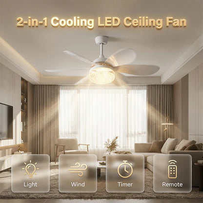 2-in-1 LED Ceiling Fan with Remote Control