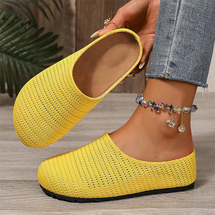 Women's Breathable Knit Slip-On Mule Shoes
