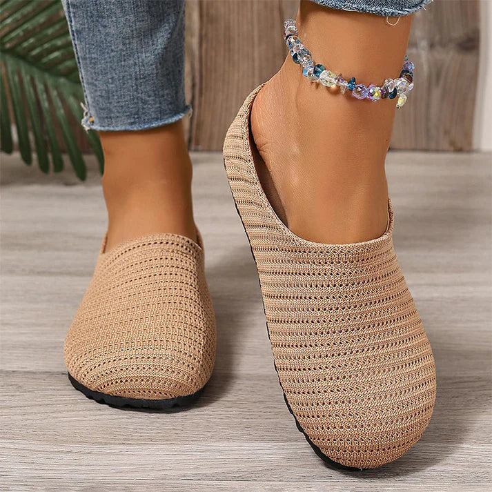 Women's Breathable Knit Slip-On Mule Shoes