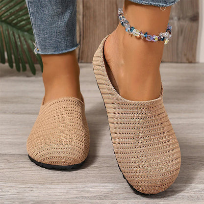 Women's Breathable Knit Slip-On Mule Shoes