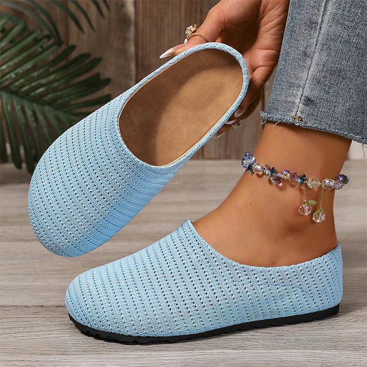 Women's Breathable Knit Slip-On Mule Shoes