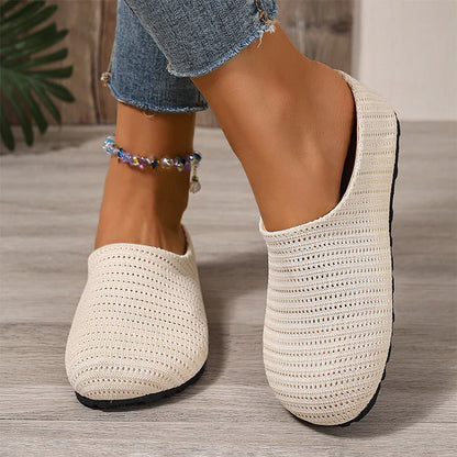 Women's Breathable Knit Slip-On Mule Shoes