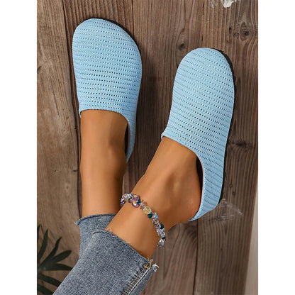 Women's Breathable Knit Slip-On Mule Shoes