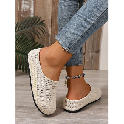 Women's Breathable Knit Slip-On Mule Shoes