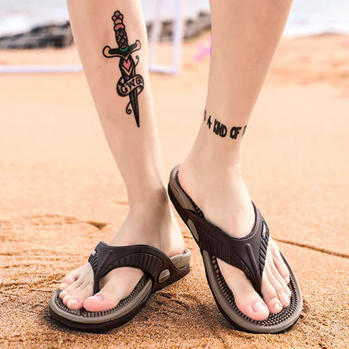 Men's Textured Footbed Flip-Flops