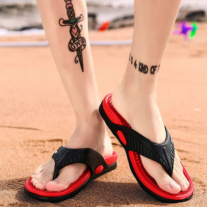 Men's Textured Footbed Flip-Flops