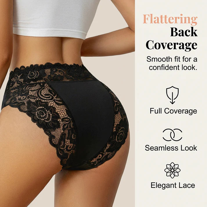 Women's High-Waist Lace Trim Briefs