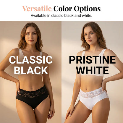 Women's High-Waist Lace Trim Briefs