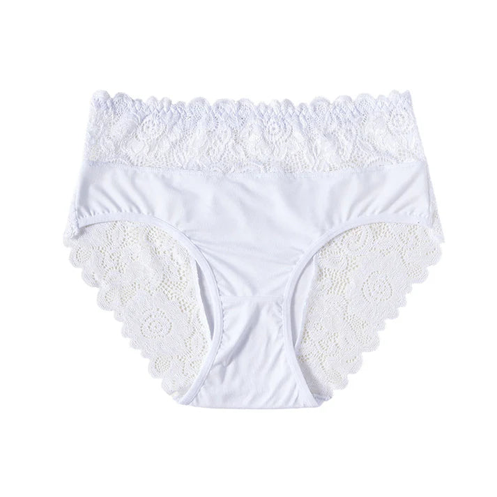 Women's High-Waist Lace Trim Briefs