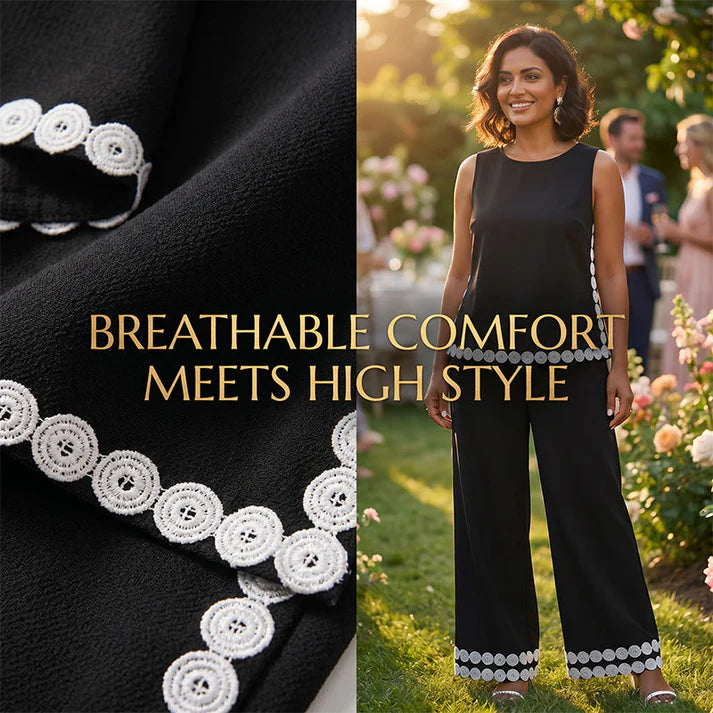 Women's Sleeveless Top & Wide-Leg Pants Set