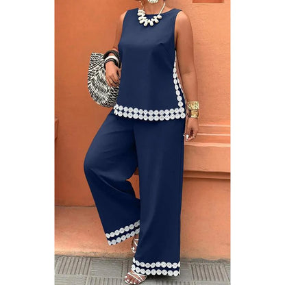 Women's Sleeveless Top & Wide-Leg Pants Set