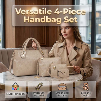 Women's 4-Piece Embossed Handbag Set