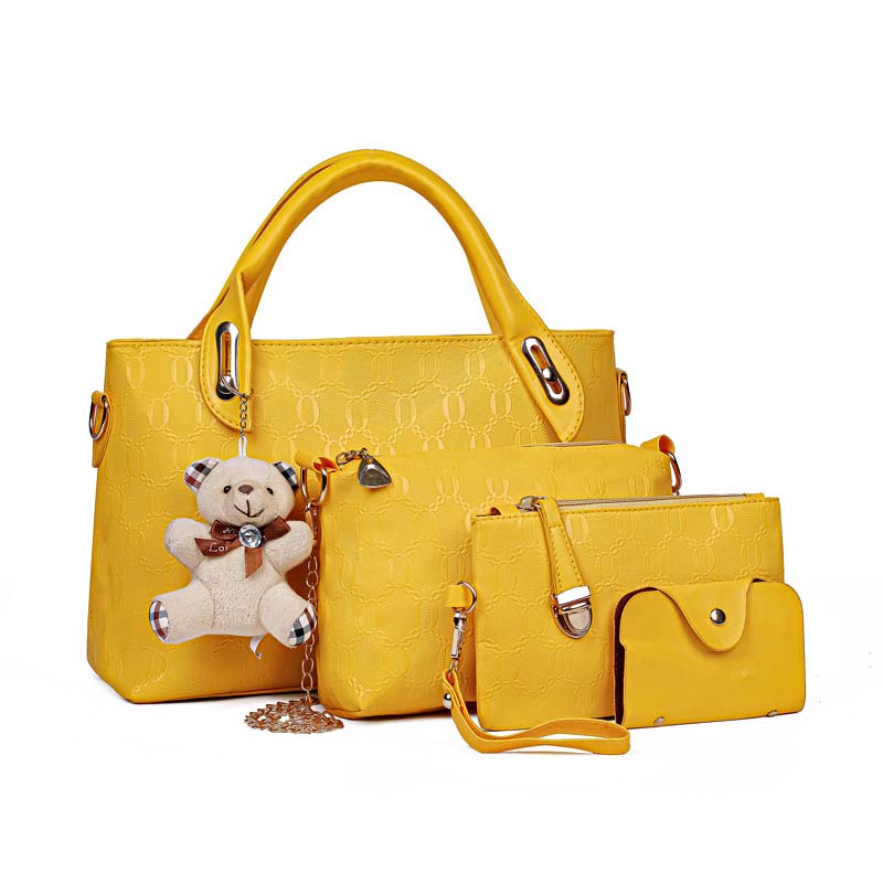 Women's 4-Piece Embossed Handbag Set