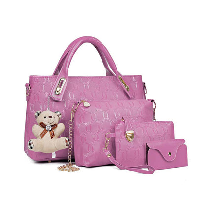 Women's 4-Piece Embossed Handbag Set