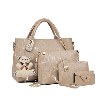 Women's 4-Piece Embossed Handbag Set