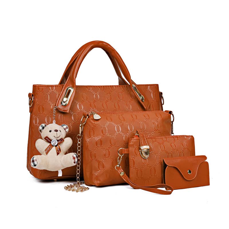Women's 4-Piece Embossed Handbag Set