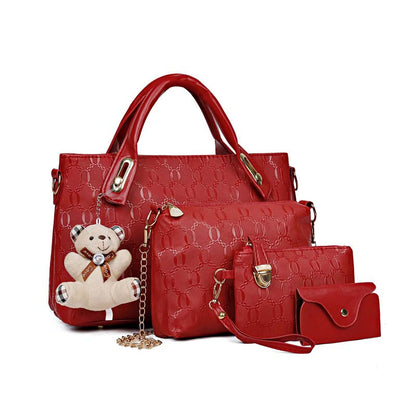 Women's 4-Piece Embossed Handbag Set