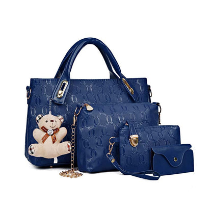 Women's 4-Piece Embossed Handbag Set