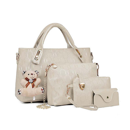 Women's 4-Piece Embossed Handbag Set