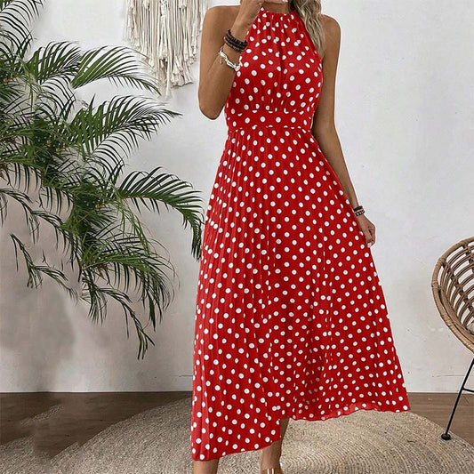Women's Pleated Halter Maxi Dress