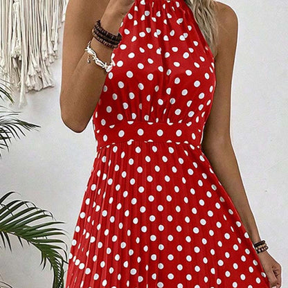 Women's Pleated Halter Maxi Dress