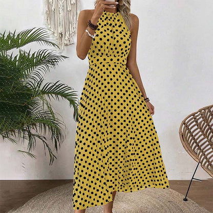 Women's Pleated Halter Maxi Dress