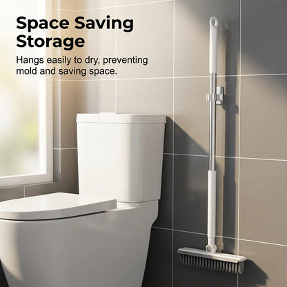 Dual-Action Floor Scrub Brush with Squeegee