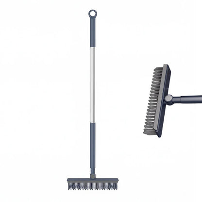 Dual-Action Floor Scrub Brush with Squeegee