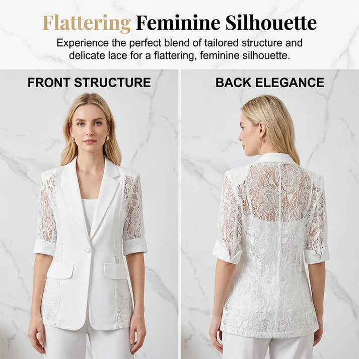 Women's Lace Panel Blazer Jacket