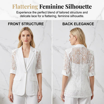 Women's Lace Panel Blazer Jacket