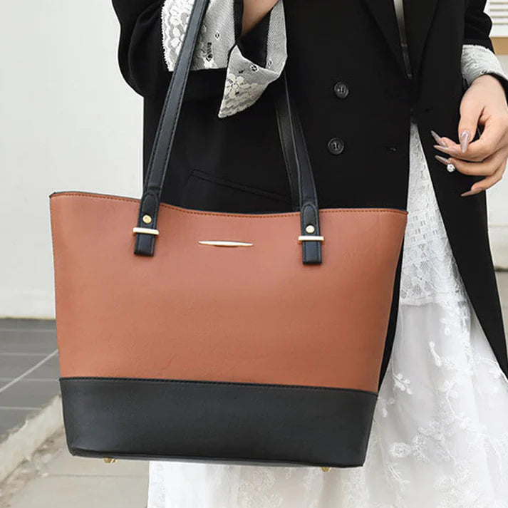 Women's 4-Piece Color Block Handbag Set