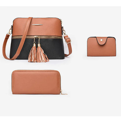 Women's 4-Piece Color Block Handbag Set