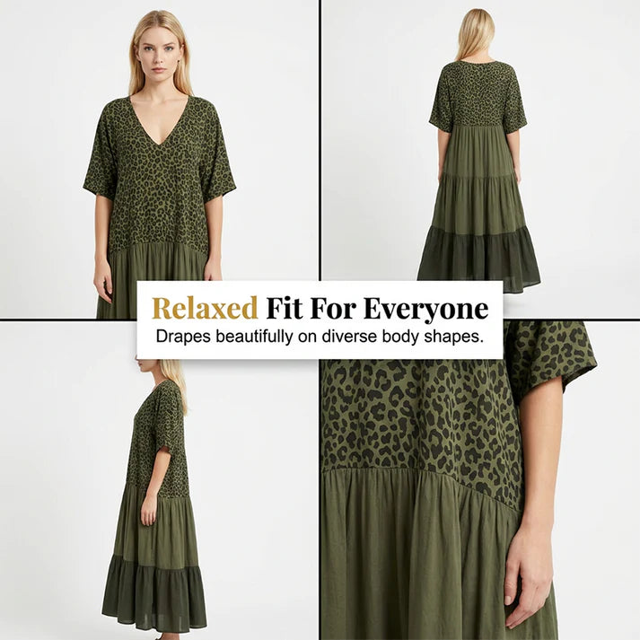 Women's Printed Tiered Maxi Dress