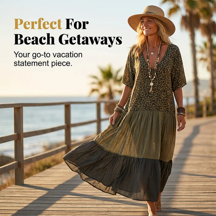 Women's Printed Tiered Maxi Dress