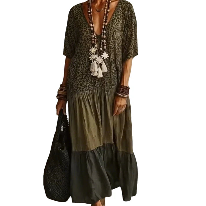 Women's Printed Tiered Maxi Dress