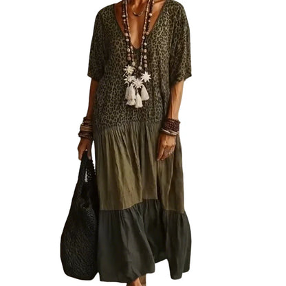 Women's Printed Tiered Maxi Dress