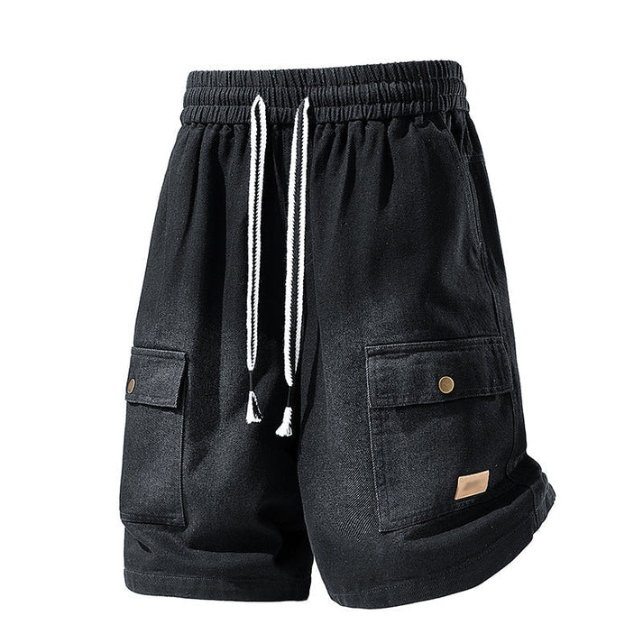 Men's Drawstring Denim Cargo Shorts