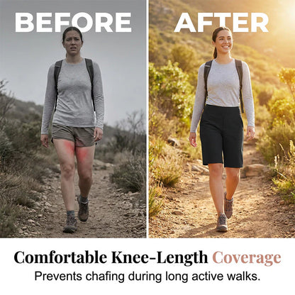Women's High-Waisted Knee-Length Shorts