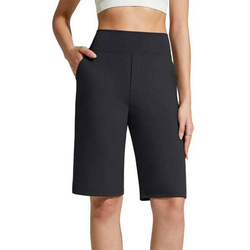 Women's High-Waisted Knee-Length Shorts